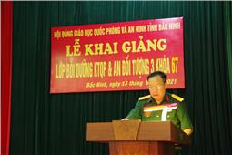 Bắc Ninh: Khai giảng lớp bồi dưỡng kiến thức quốc phòng, an ninh đối tượng 3